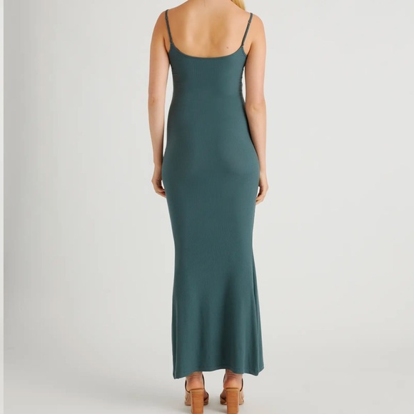 New Quince Tencil Rib Maxi Dress - Brown, Black, Dark Olive - Picture 6 of 9